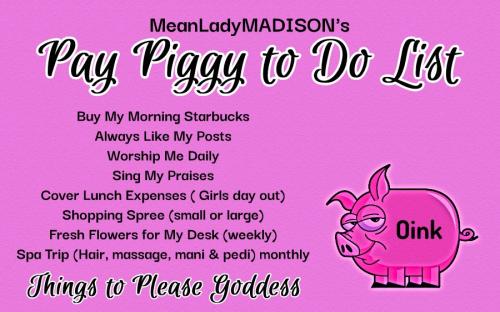 meanladymadison paypig to do list